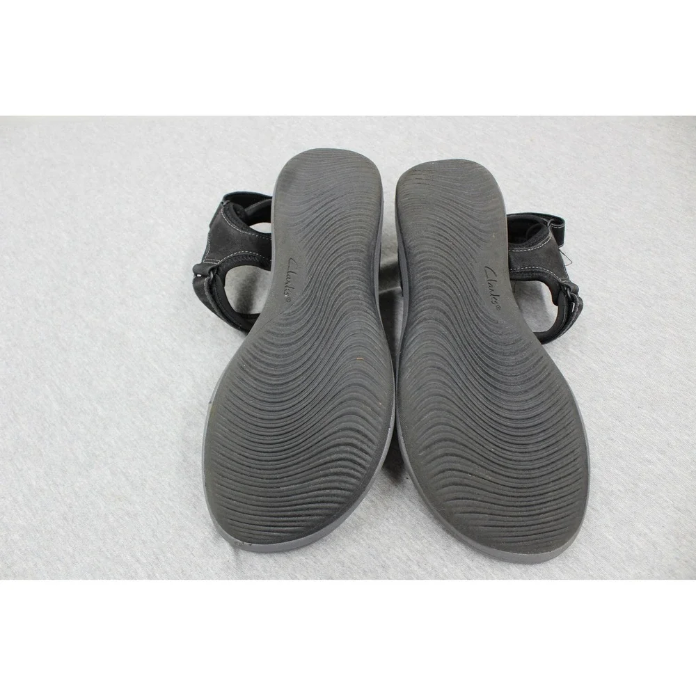 Clarks Sandals Womens 9.5 Black Cloudsteppers Arla Glade Sporty Strappy Comfort